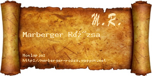 Marberger Rózsa névjegykártya